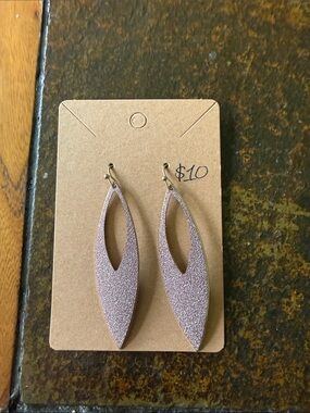 Sparkle Teardrop Dangle Earrings - Pink